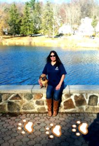 Terri and her beloved student dog, Mia, the Puggle.