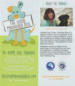 A peek at two sections from the winning brochure which highlighted positive training and an approach tailored to each individual dog.